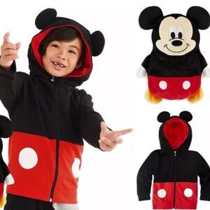 Cubcoats Mickey Mouse Kids Hoodie, Folds into a Stuffed Mickey Sz 8 EUC